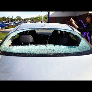 hail broken windsheild